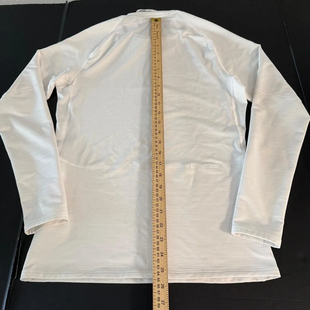 Nike Pro Dri-FIT Mens Small White Mock Neck Long Sleeve Slim Fit Base Layer